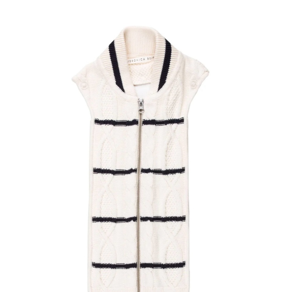 Veronica beard cotton Dickey w striped pattern. New